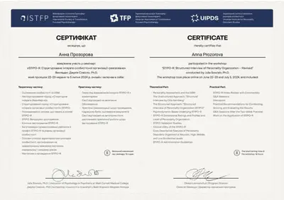 STIPO-R структуроване інтерв'ю особистісної організації - ревізоване